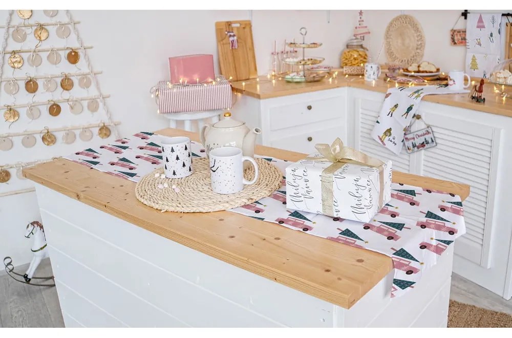 Памучна покривка за маса с коледен мотив 40x140 cm - Butter Kings