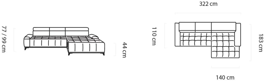 Ъглов диван Priscilla mini-Gkri-Left