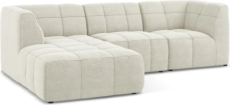 Бежов ъглов диван от прежда с примки от букле (ляв ъгъл) Aloha – Makamii