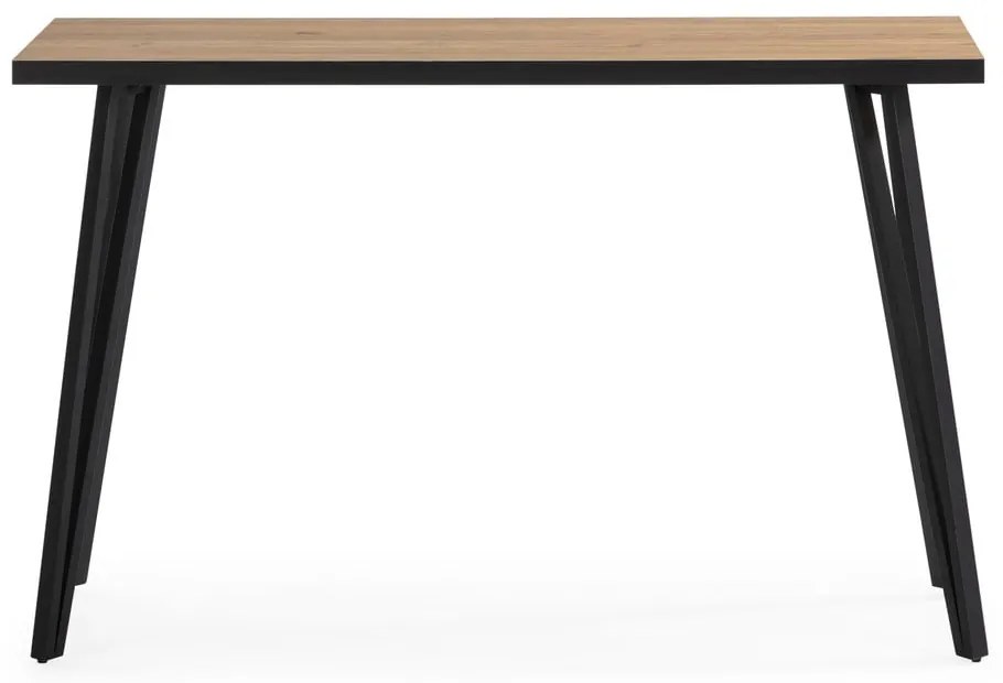 Черна/естествена конзолна маса с дъбов плот 60x120 cm Sindi - Marckeric