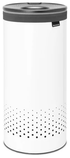 Кош за пране Brabantia 1004178, 35 л, Пластмасов капак, Пълнене без отваряне, Вентилационни отвори, Бял