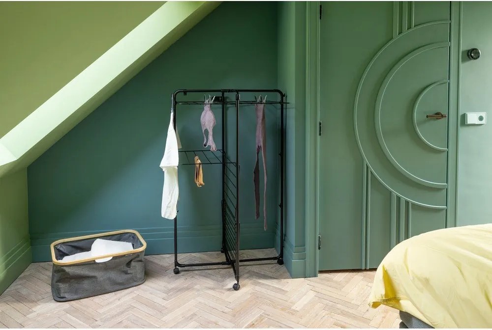 Матово черна сушилня за дрехи 23 m HangOn Tower – Brabantia