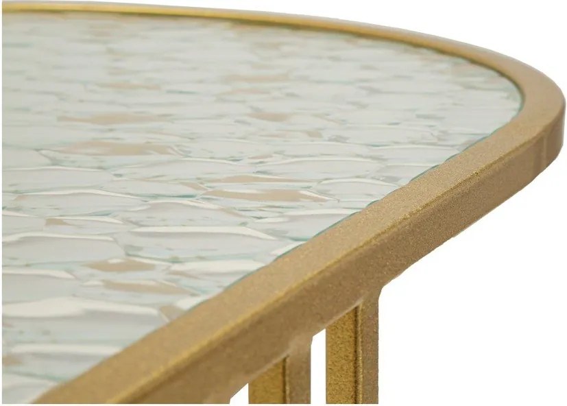 Бяла/златистa масичка за кафе със стъклен плот 50x90 cm Antalia – Mauro Ferretti