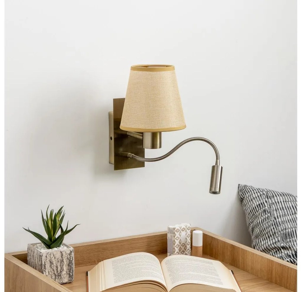 Brilagi - LED Аплик NUBILA 1xE27/25W/230V+LED/3W месинг/светлокафяво