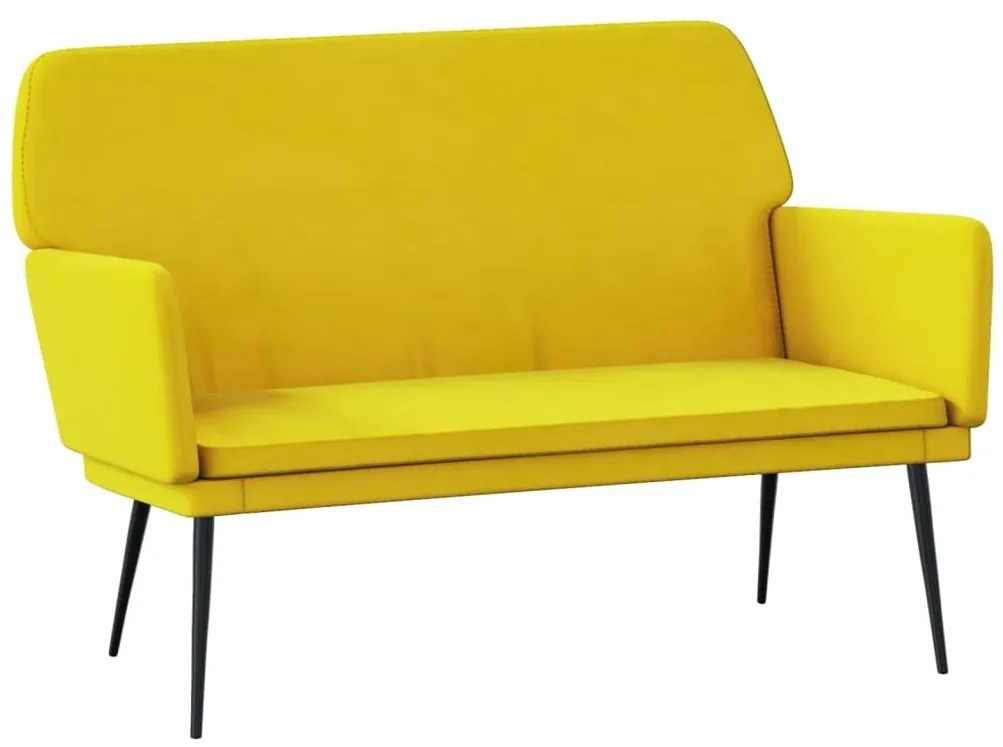 351388 vidaXL Пейка, жълта, 108x79x79 см, кадифе