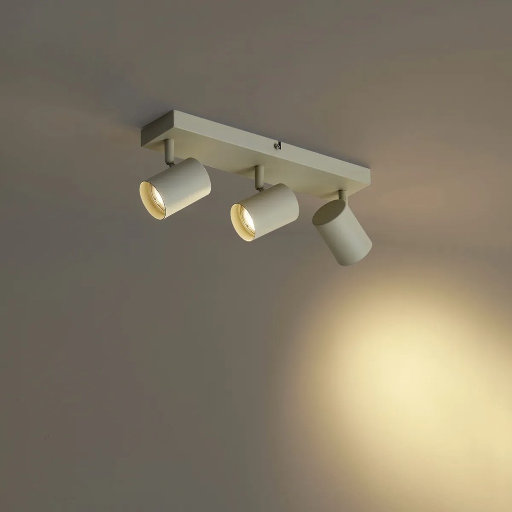 Модерен таванен спот бежов 3-светлини регулируем - Jeana