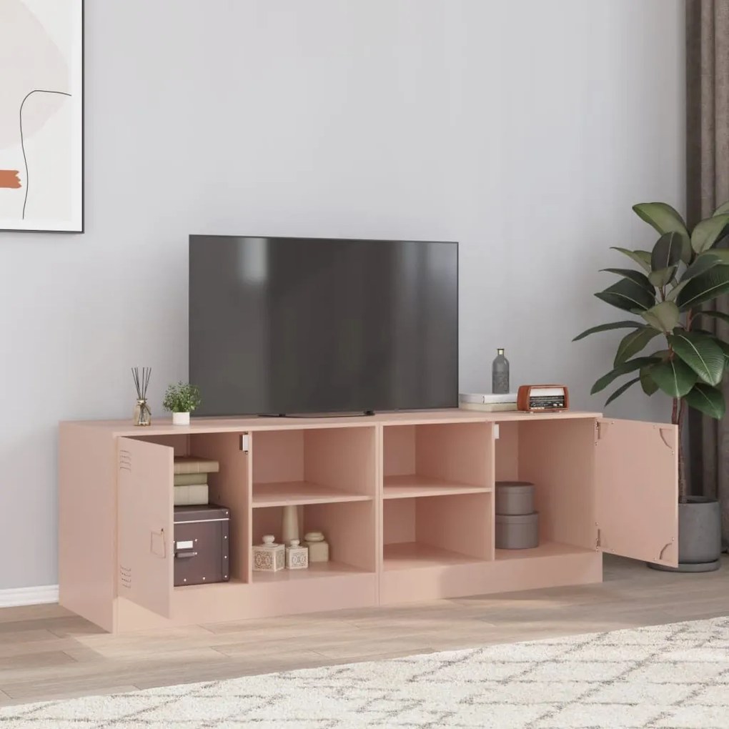 841694 vidaXL ТВ шкафове, 2 бр, розови, 67x39x44 см, стомана