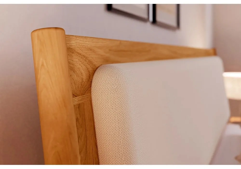 Дъбово двойно легло с тапицирана табла 180x200 cm Pola - The Beds