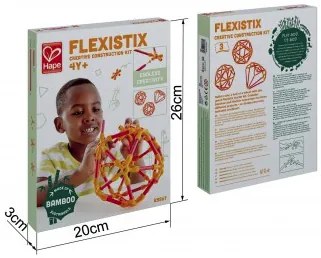 Бамбуков конструктор, Hape Flexistix, Креативни конструкции, 66 части