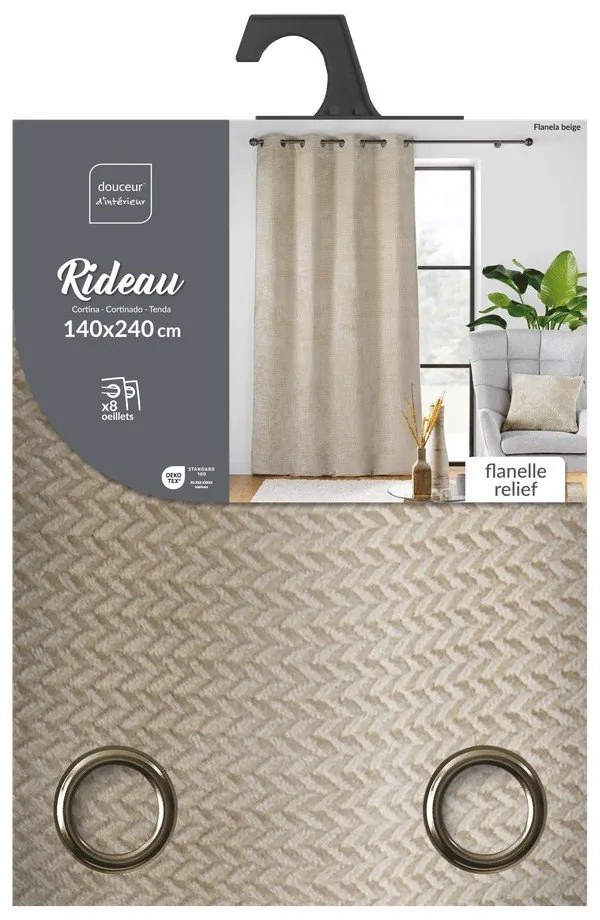 Бежово перде от микрофланела 140x240 cm Flanela – douceur d'intérieur
