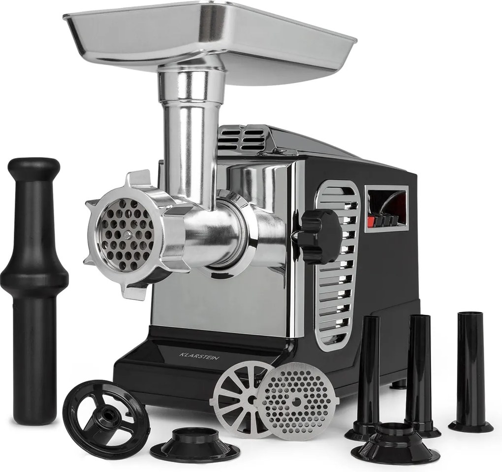Klarstein Мощна електрическа месомелачка 700 W с меден мотор, за кайма, наденици, кебе, неръждаема стомана