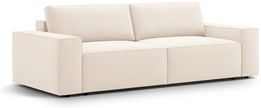 Бежов кадифен разтегателен диван с място за съхранение 247 cm Jodie – Micadoni