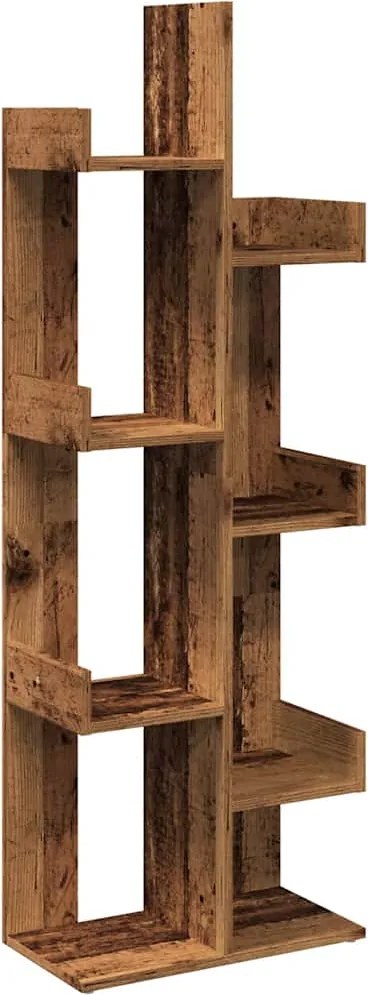 856694 vidaXL Шкаф за книги от старо дърво 48x25,5x140 cm Инженерна дървесина