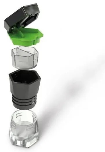 Vitility - Мултифункционален дозатор и резачка за таблетки 5 в 1, черен