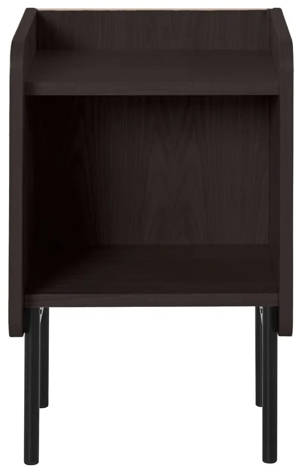 Черно нощно шкафче в дъбов декор с рафтове Wrap - Bonami Selection