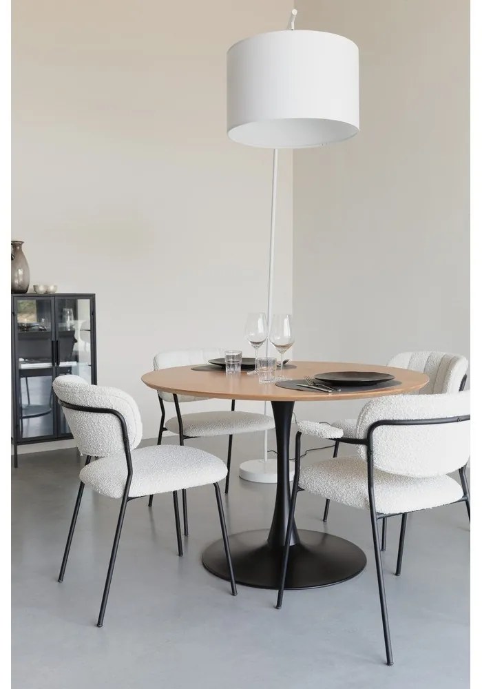 Бяла подова лампа с текстилен абажур (височина 220 cm) Martine – White Label