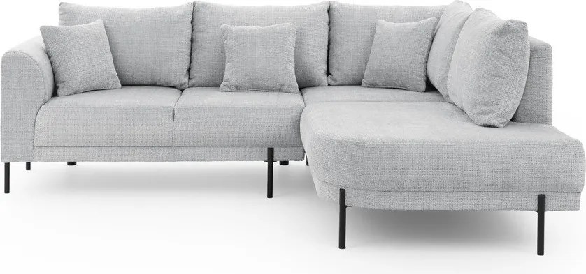 Светлосив шенилов ъглов диван (десен ъгъл/L форма) Mauris – Ropez