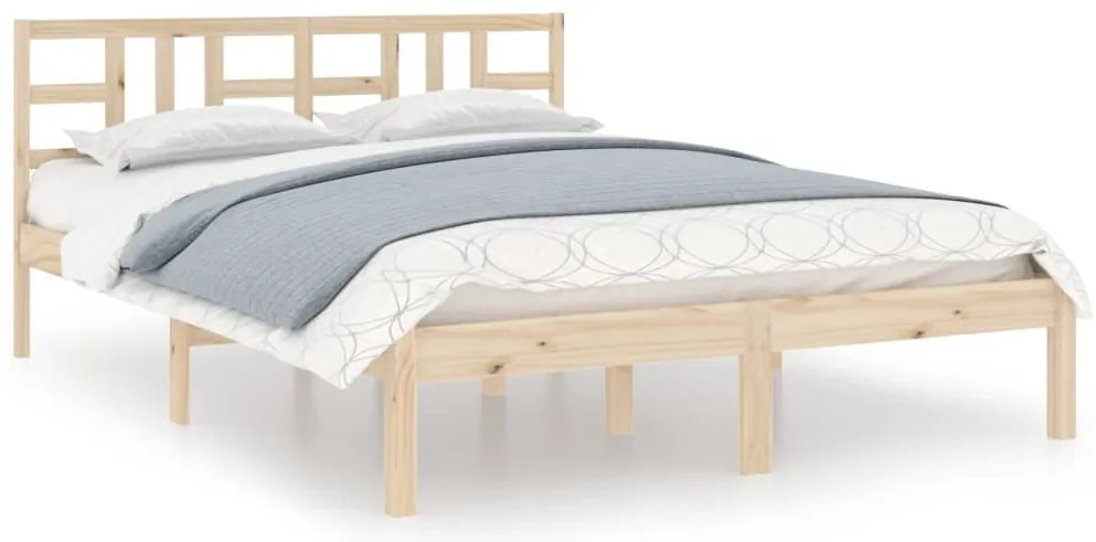 3105375 vidaXL Рамка за легло, дърво масив, 120x190 см, Small Double