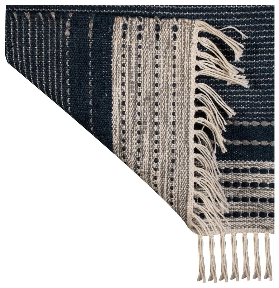 Тъмносин двустранен килим за открито, изработен от рециклирана пластмаса , 80 x 180 cm Civil - Green Decore