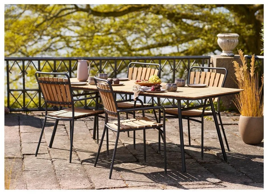 Градински столове в комплект 2 бр. от масивно дърво/метални в естествен цвят Cleveland – House Nordic