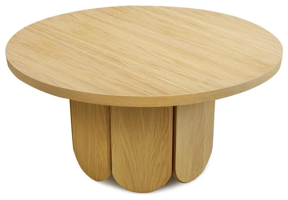 Кръгла маса за кафе от дъб в естествен цвят 78x78 cm Soft - Woodman