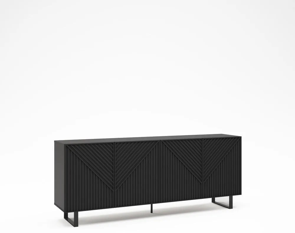 Черен скрин 201x80x40 cm Peta – Marckeric