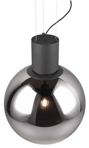 Черно LED висящо осветително тяло със стъклен абажур ø 50 cm Cipallone – CINQUE