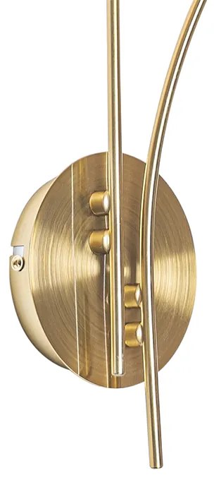 Модерна стенна лампа златиста с опалово стъкло 2-светлина - Атина