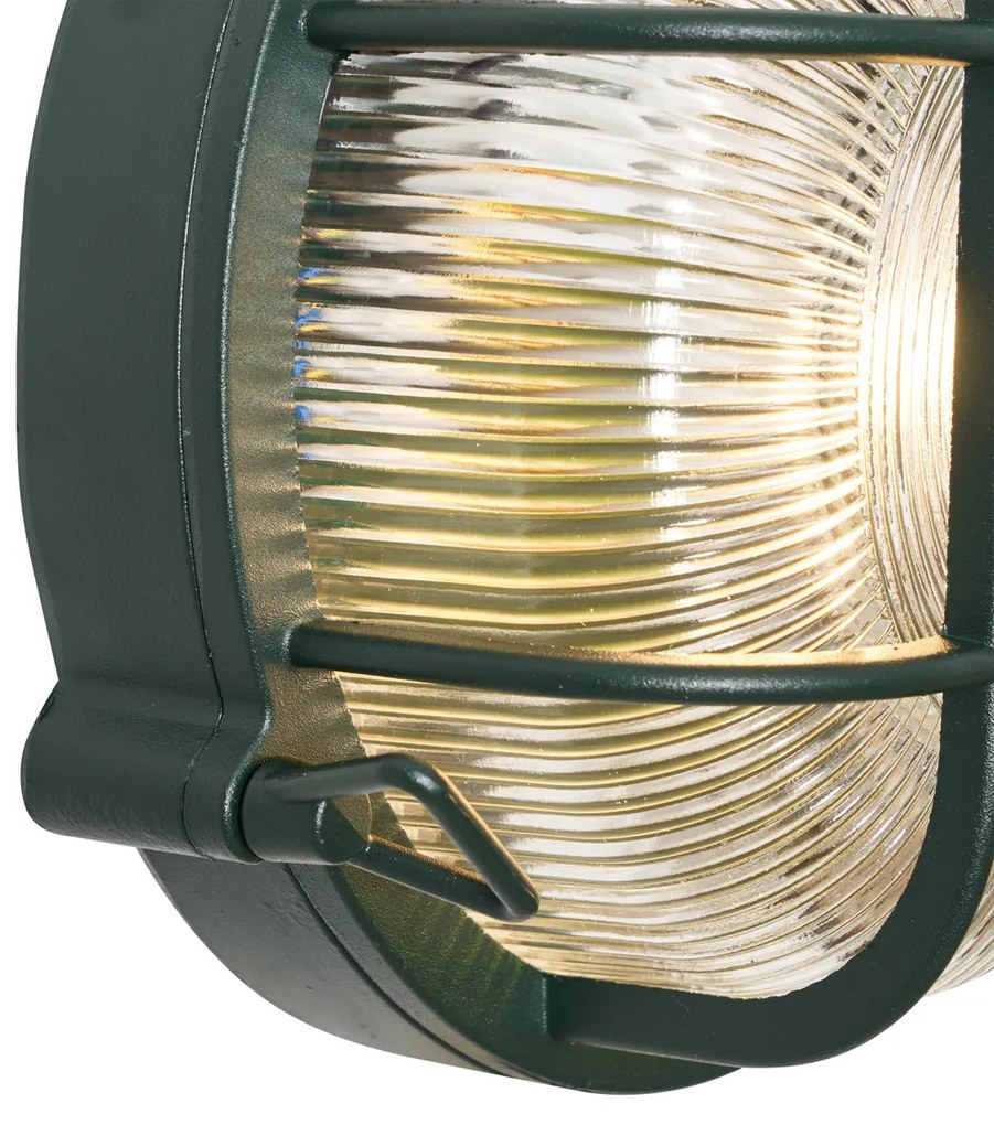 Външна стенна и таванна лампа тъмнозелена кръгла IP44 - Noutica