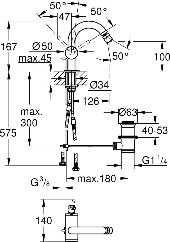 Смесител за мивка Grohe Atrio III-Anthraki