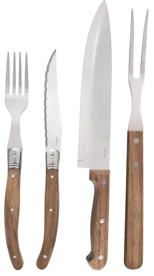 Прибори за хранене от неръждаема стомана в сребрист и естествен цвят, 15 бр. – Orion