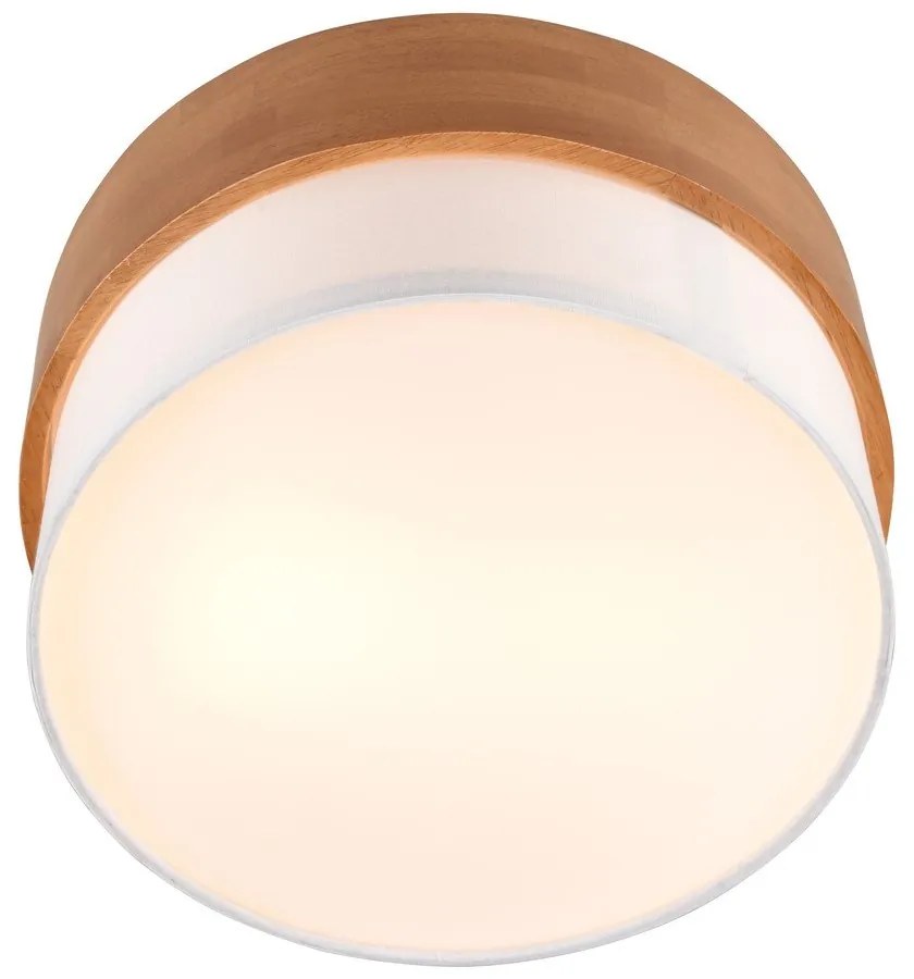 Бяло и естествено осветително тяло за таван с текстилен абажур Seasons – Trio