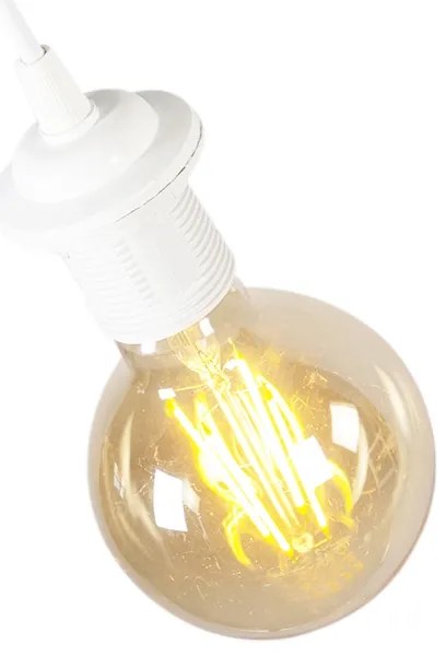 Висяща лампа в кънтри стил бяла с пера - Feather