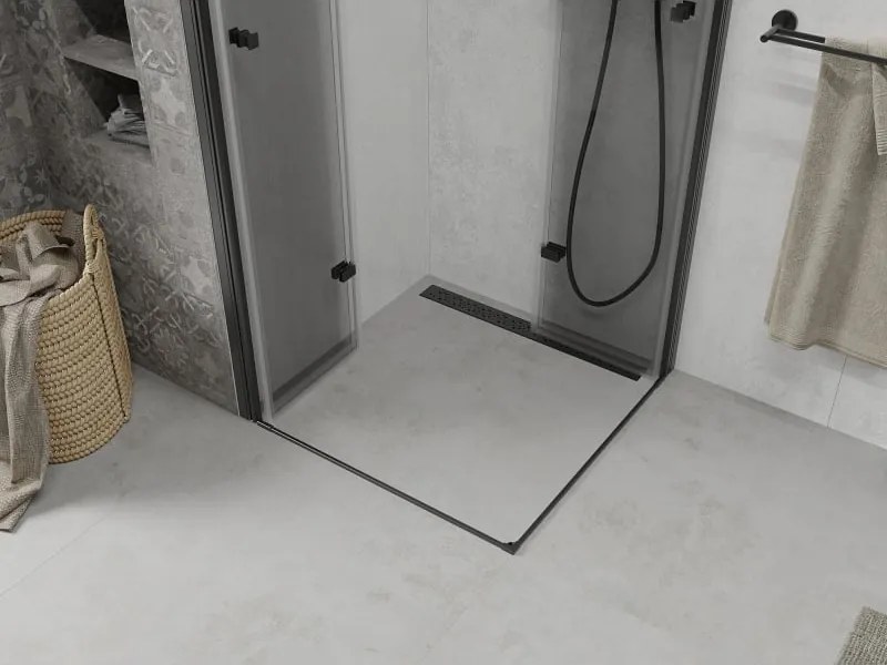 Mexen Lima Дуо сгъваемa душ кабина 80 x 80 см, прозрачна, черна - 856-080-080-70-00-02