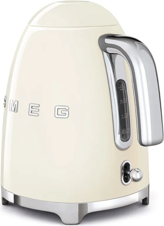 Електрическа кана SMEG KLF03CREU, 2400 W, 1.7 л, 360° основа, Гланцово покритие, Крем
