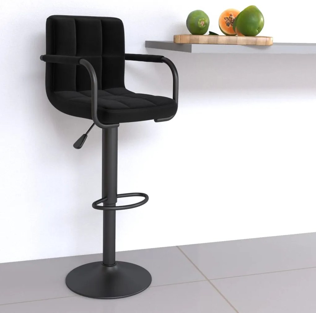 334631 vidaXL Бар табуретка, черна, текстил