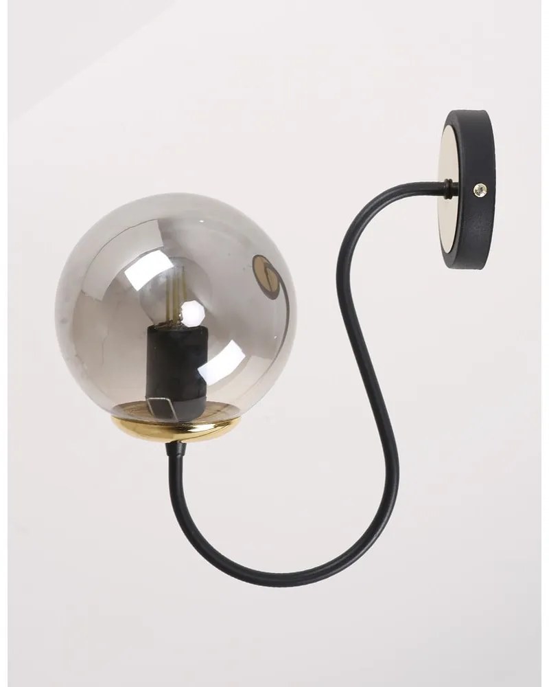 Черна и сива стенна лампа ø 15 cm Oslo – Squid Lighting