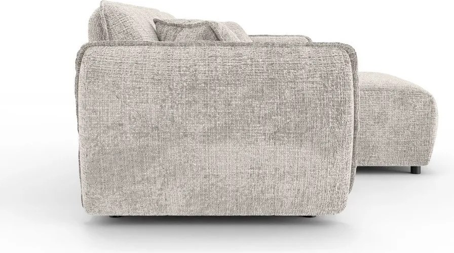 Бежов шенилов ъглов диван (десен ъгъл) Nelia – Ropez