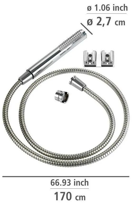 Душ маркуч за умивалник с двойна стенна скоба - Wenko