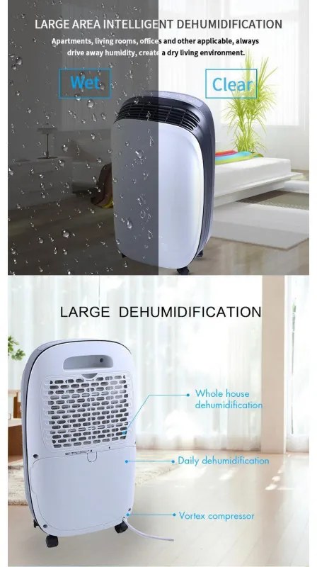 Влагоабсорбатор Attractive TRITON 10, 175W, 1.8 л, 10л/24ч, R290, Таймер, Автоматичен дефрост, Сензор за влажност, Бял/черен