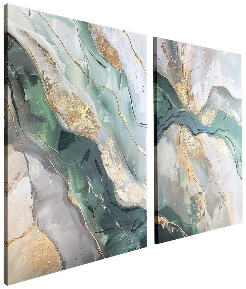 Картини с ръчно рисувани елементи в комплект от 2 бр. 50x70 cm Aventurine – Styler