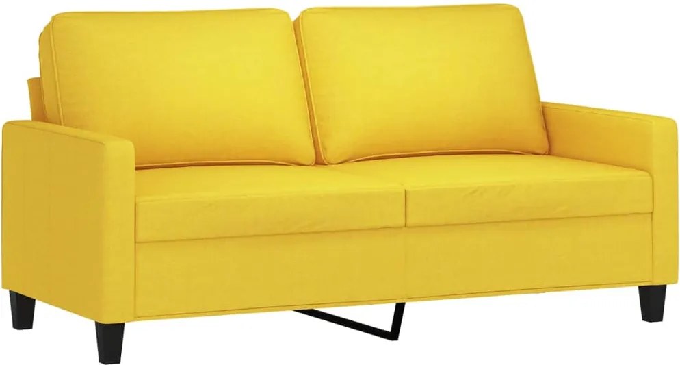359168 vidaXL 2-местен диван, светложълт, 140 см, плат