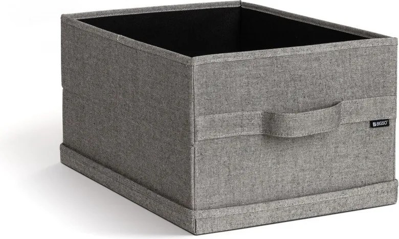 Сива текстилна кутия за съхранение с капак 31x41x22 cm Soft Storage Medium – Bigso