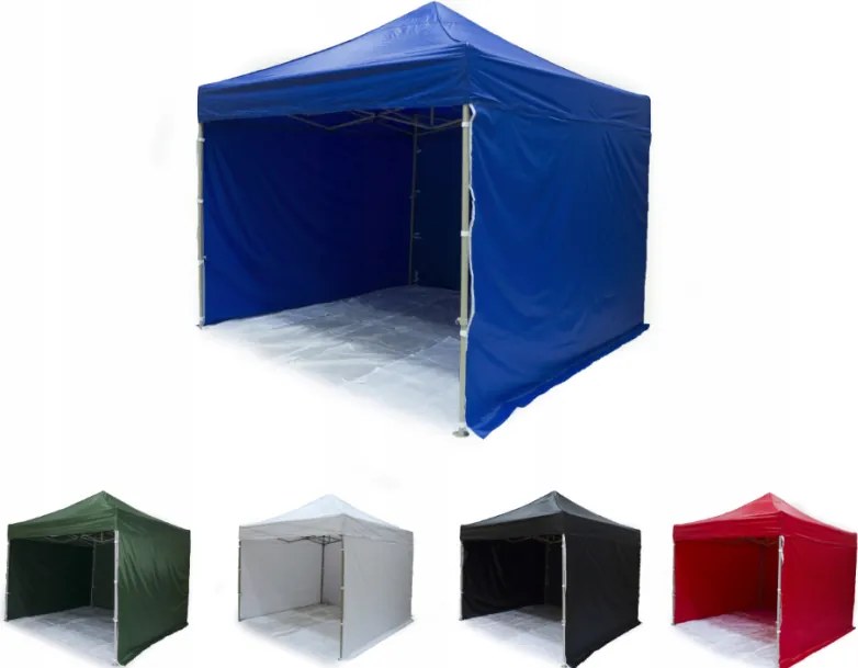 Тристенна парти палатка без прозорци Черен 3m x 3m