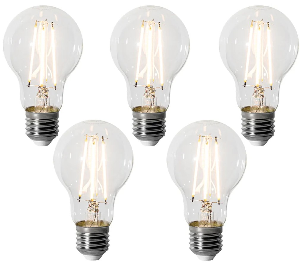 Комплект от 5 димируеми LED крушки E27 A60 6W 700 lm 2200K