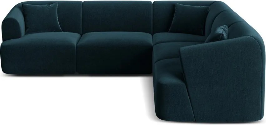 Кадифен ъглов диван в петролен цвят Campi – Cosmopolitan Design