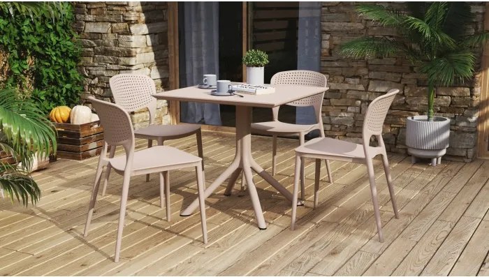 ТОДО Бежово - МОДЕРЕН СТОЛ ЗА КУХНЯ/ ГРАДИНА/ КАФЕНЕ (ВЕРТИКАЛНО ПОДРЕЖДАНЕ)