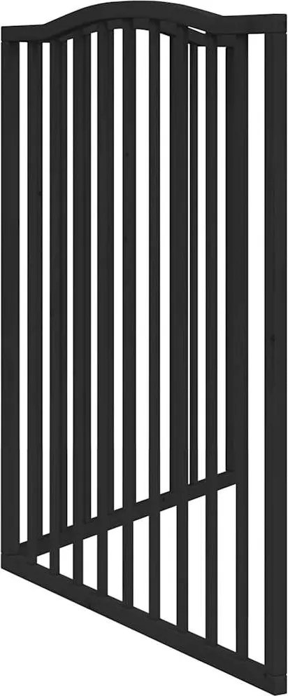 Сгъваема преграда за кучета 2 панела черна 160 см топола