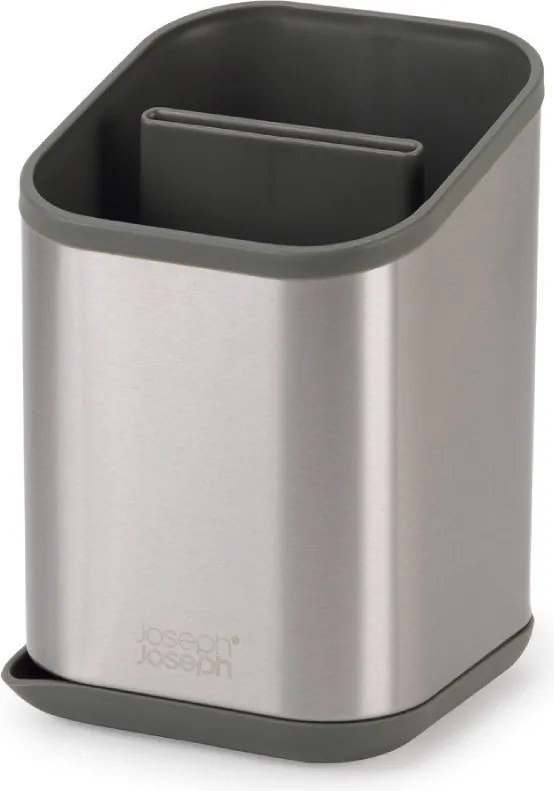 Тавичка за оттичане за прибори от неръждаема стомана в блестящо сребрист цвят 11x11,5 cm Duo Steel – Joseph Joseph