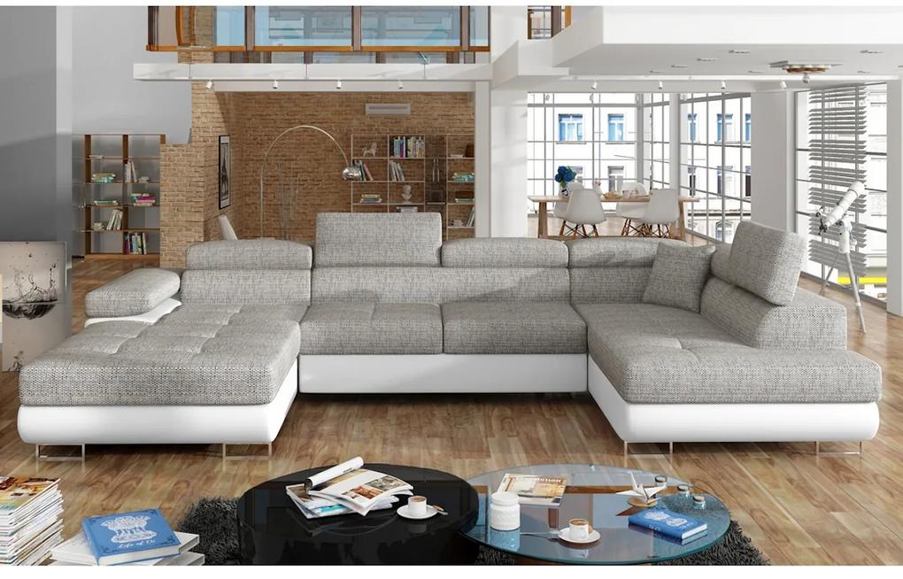 Разтегалелен диван П-образен CORGI, 345x90x202, berlin 01/soft 17, десен ъгъл